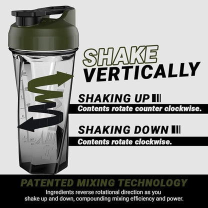 HELIMIX 2.0 Vortex Blender Shaker Bottle Holds upto 28oz | No Blending Ball or Whisk | USA Made | Portable Pre Workout Whey Protein Drink Shaker Cup | Mixes Cocktails Smoothies Shakes | Top Rack Safe