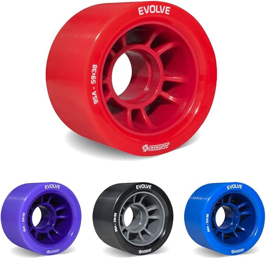 Bont Skates - Evolve Roller Derby Skates - Indoor Rollerskate Wheels - 88A, 92A, 95A, 98A - Red, Black, Blue, Purple