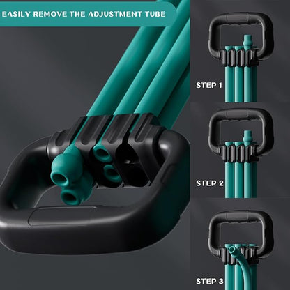 6-Pipe Chest Expander & Shoulder Stretcher - Adjustable Detachable Resistance Tubes for Home Gym, Rehab, Strength Training + Easy Workout Guide (Men/Women)