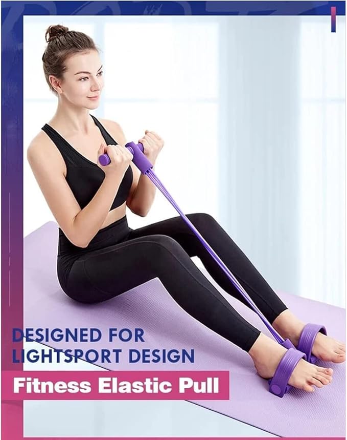 21 Fitness Resistance Bands - 4 Tube Pedal Ankle Puller, Yoga Handle Bands Exerciser Multifunction Trainer Tension Rope for Body, Abdomen, Waist, Arm, Tummy Exercise Stretching Training ( Color : Gray