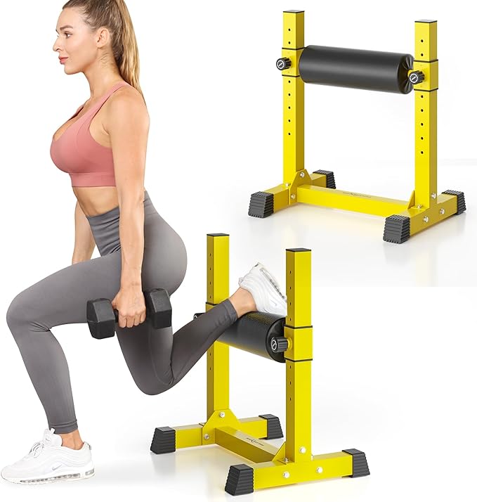 BODYRHYTHM Bulgarian Split Squat Stand, Single Leg Squat Roller Stand with 9 Adjustable Roller Heights for Squats, Leg Lunges, Lower Body Training.