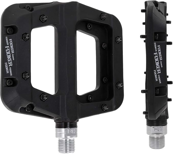 FOOKER MTB Pedals Mountain Bike Pedals 3 Bearing Non-Slip Lightweight Nylon Fiber Bicycle Platform Pedals for BMX MTB 9/16"