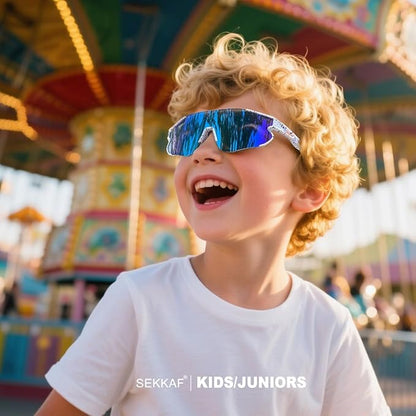 Kids Baseball Sunglasses for Boys Girls Youth Softball Cycling Sports Sunglasses UV400 Protection Age 5-12