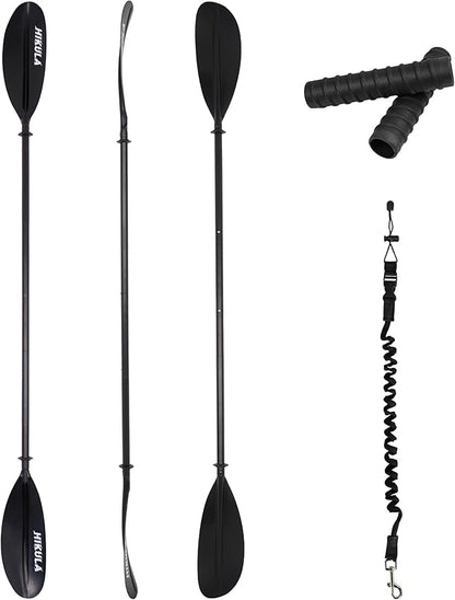 Kayak Paddle Aluminum Shaft Paddle with Nylon Blades, Floating Adjustable Kayaking Oars, 3 Piece, 220-240cm/86-94 Inches,Black/Rose/Teal/Black/Orange/Grey