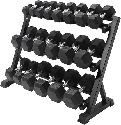 RITFIT 300/350/450/650/180/200/210 LB Rubber Hex Dumbbells Set with Optional Dumbbell Rack, Multi Weight Set to Choose, Ideal for Home Gym and Fitness