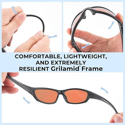 KastKing Hiwassee Polarized Sport Sunglasses for Men and Women, Wrap Sunglasses for Fishing Cycling and Running,UV Protection