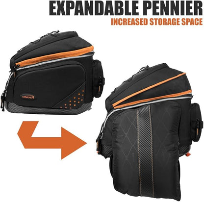 Ibera PakRak Touring Bicycle Seatpost/Disc/Non/Disc Rack and Quick Release Bag