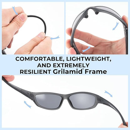 KastKing Hiwassee Polarized Sport Sunglasses for Men and Women, Wrap Sunglasses for Fishing Cycling and Running,UV Protection