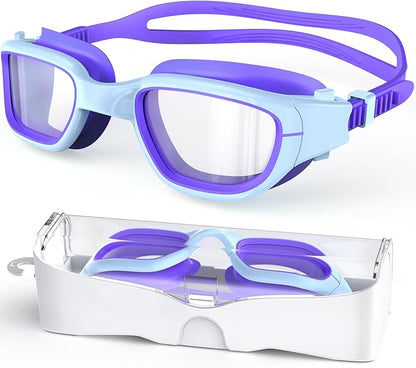 Kids Swim Goggles,Swimming Goggles for Kids 6-14, Anti-Fog UV Protection Pool Glasses for Boys Girls
