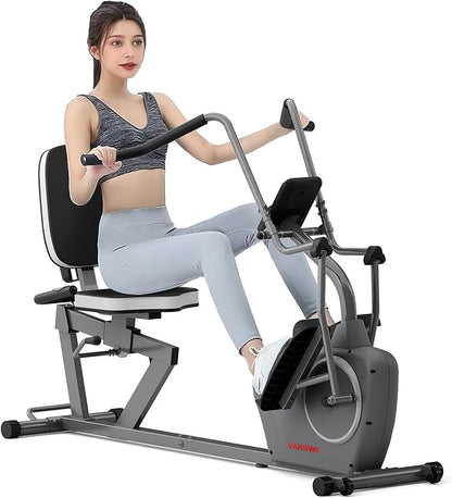 VANSWE Recumbent Exercise Bike for Adults Seniors - Recumbent Bikes for Home with Magnetic Resistance, Bluetooth and App Connectivity, Pulse Sensor
