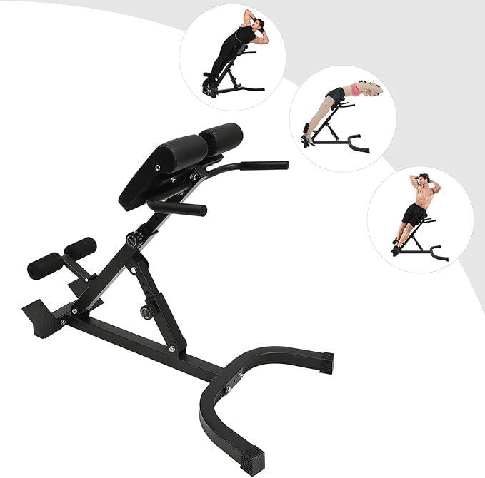 Hyper Back Extension Roman Chair, Multi-Functional Bench for Full All-in-One Body Workout, Adjustable Ab Sit up Bench Decline Bench Flat Bench for Home Exercise