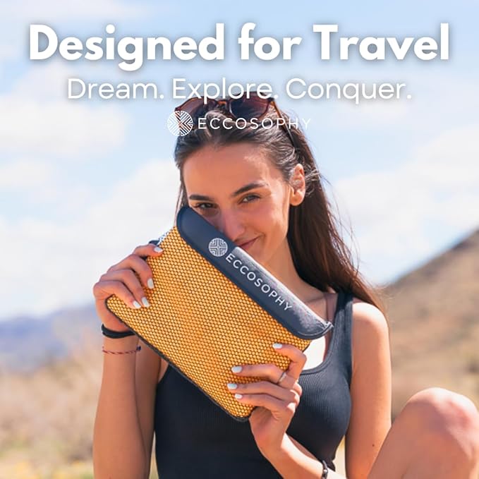 ECCOSOPHY Microfiber Beach Towel – Quick Dry Gym Towel, Highly Absorbent with Ribbed Texture, Lightweight – Ideal for Travel, Pool, Yoga, Fitness & Outdoor Adventures – 71x35 Creamsicle