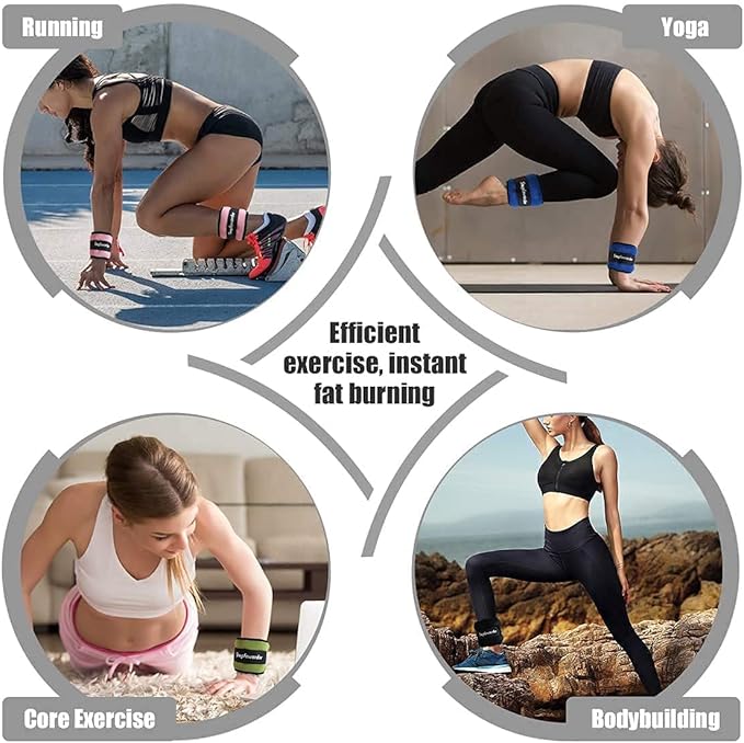 1-4 Lbs Ankle Weights Pair Set with Adjustable