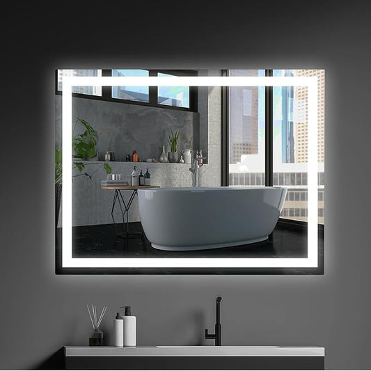 Led Mirror for Bathroom 36X24 inch Vanity Mirror 6000K Super