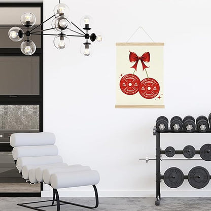 Gym Bow Dumbbell Motivational Posters College Dorm Posters Gifts for Girls Friends Gym Flag Wall Art Decor Sign for Home Gym Bedroom Office