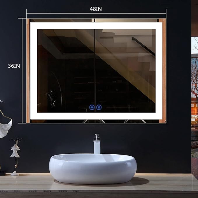 LED Bathroom Mirror with Lights 48x36 inch,