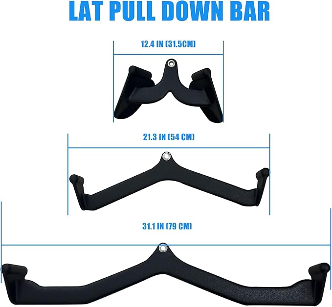 LAT Pulldown Attachments, LAT Bar Cable Machine Attachment,T-bar V-bar, LAT Pull Down Bars, Back Tricep Bar Strength Training Handle for Home Gym Fitness