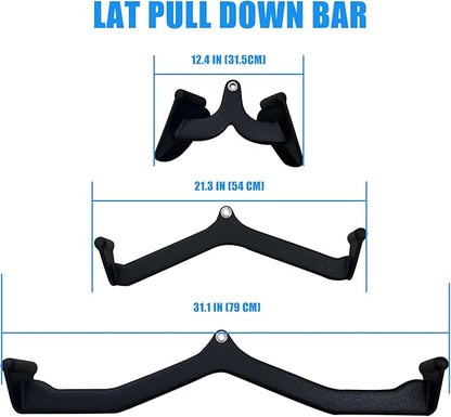LAT Pulldown Attachments, LAT Bar Cable Machine Attachment,T-bar V-bar, LAT Pull Down Bars, Back Tricep Bar Strength Training Handle for Home Gym Fitness