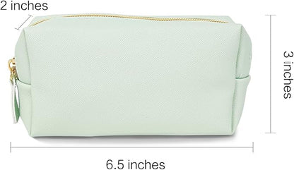 Leather Makeup Bag Set - Womens Small Cosmetic Bag for Purse with Pencils, Large Black Relavel Makeup Bag for Purse - Perfect for Travel and Daily Use