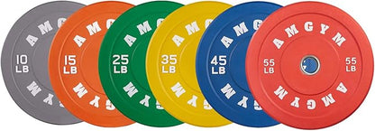 2 Inch Bumper Plates，10-500lbs，Barbell Rubber Olympic Weight Plates Set for Home Gym, Strength Training & Weight Lifting, Multiple Options Colors