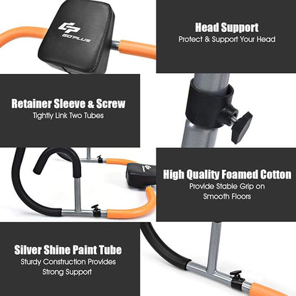 Goplus Ab Fitness Crunch, Portable Ab Roller for Core Strength, Sit Up, Abdominal Machine, Exercise Crunch Trainer Workout Exerciser for Home, Office, Gym