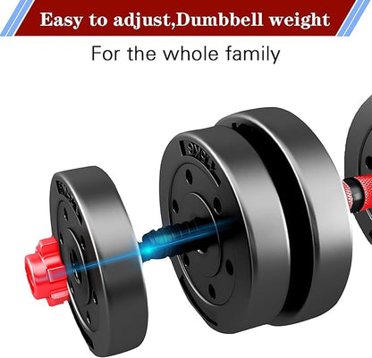 Adjustable-Dumbbells-Sets,Free Weights-Dumbbells Set of 2 Convertible To Barbell A Pair of Lightweight for Home Gym,Women and Men Equipment