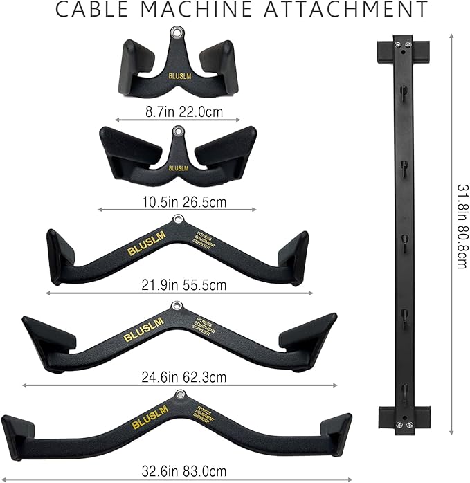 Lat Pulldown Bar - T Bar Row & Tricep Attachment for Home Gym Exercise