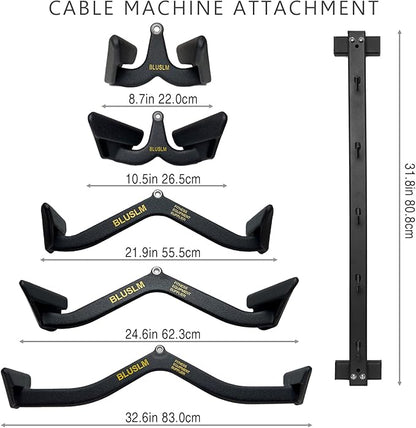 Lat Pulldown Bar - T Bar Row & Tricep Attachment for Home Gym Exercise