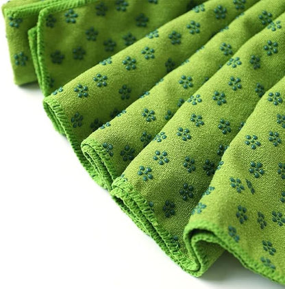 IBL-Yoga Towel, Hot Yoga Mat Towel - Sweat Absorbing Non-Slip for Hot Yoga, Pilates and Workout, 24x72 inches with Grip Dots (Green)