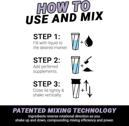 HELIMIX 2.0 Vortex Blender Shaker Bottle Holds upto 28oz | No Blending Ball or Whisk | USA Made | Portable Pre Workout Whey Protein Drink Shaker Cup | Mixes Cocktails Smoothies Shakes | Top Rack Safe