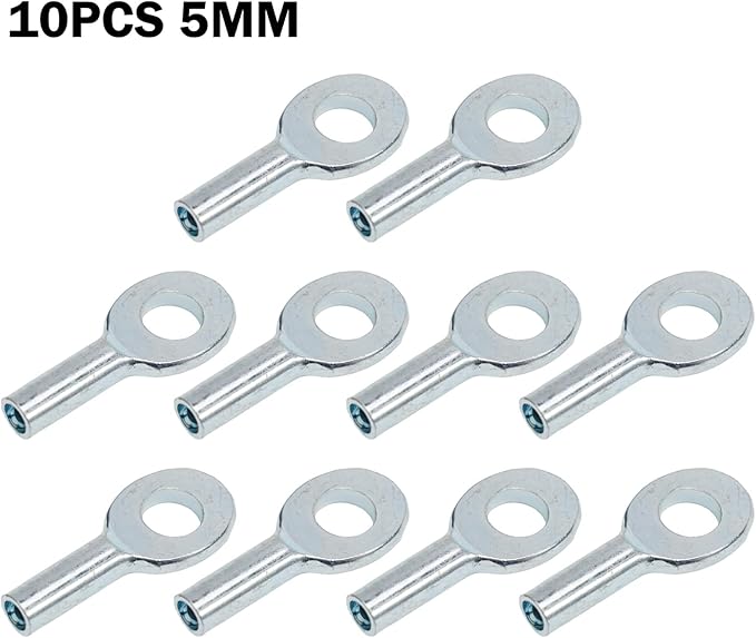 10 Pcs Gym Pulley Machine Cable Eyelet Terminal Interface Port, Gym Machine Accessories For 5Mm/6mm Cable Ball Stopper Interface Port Components For Various Equipment Cables(5mm)