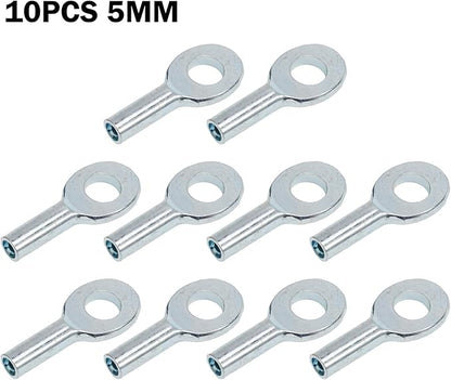 10 Pcs Gym Pulley Machine Cable Eyelet Terminal Interface Port, Gym Machine Accessories For 5Mm/6mm Cable Ball Stopper Interface Port Components For Various Equipment Cables(5mm)