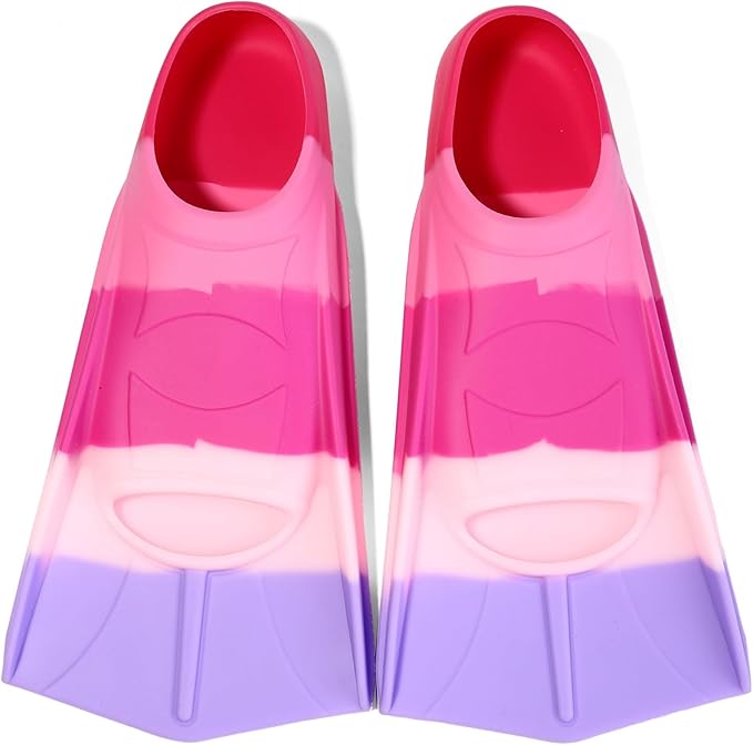 Kids Swim Fins,Short Kids Fins Youth Swimming Flippers for Lap Swimming Training for Children Girls Boys Beginners