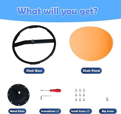 makarci Spinning Chair for Autistic Kids - Kids Sensory Chair, Sit and Spin Toys for Toddlers, Autism Sensory Products for Body Coordination & Balance, Sensory Play (Orange)