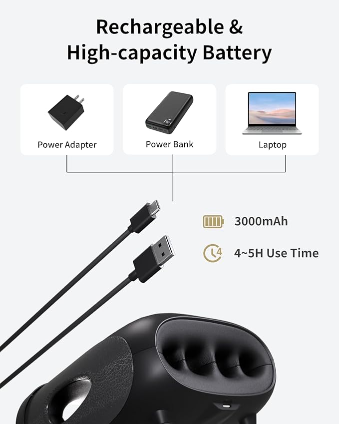 FIT KING Cordless Hand Massager with Compression & Heating, Fingers Wrap Massage for Arthritis Pain and Carpal Tunnel, Large Space for Both Men and Women (Black)