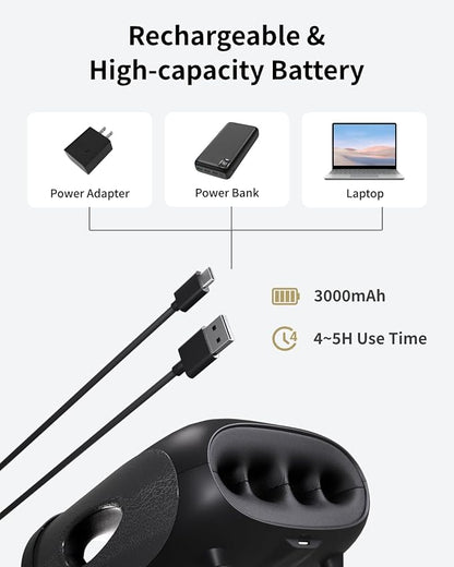 FIT KING Cordless Hand Massager with Compression & Heating, Fingers Wrap Massage for Arthritis Pain and Carpal Tunnel, Large Space for Both Men and Women (Black)