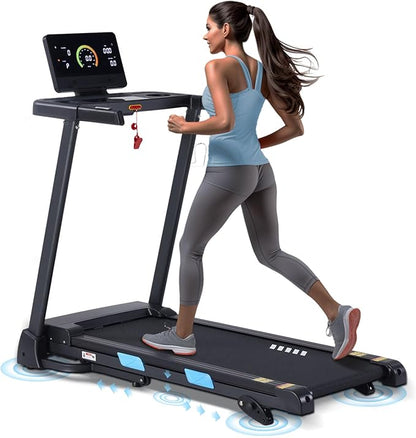 Treadmills for Home, 350 lbs Capacity, 10 MPH, 3.0HP Incline Treadmill with Bluetooth APP, 17 * 46" Belt, Running Threadmills Machine, LCD Display, 36 Programs