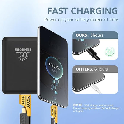 18400mah and 10000amh Battery Pack Heated Vest for ORORO and Venustas, 7.4V/5V Power Bank for Heated Vest with DC/USB/Type-C Output and LED Display for Heating Clothing and Phones