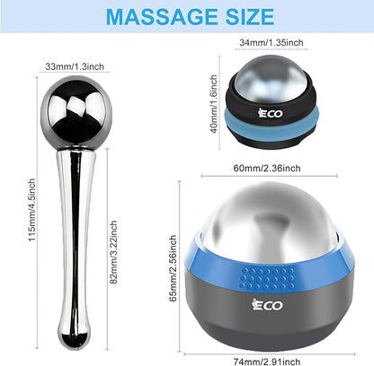 iECO Cryosphere Cold Massage Roller Ball – Ice Cold and Hot for Deep Tissue and Sore Muscle Relief of Stiffness and Stress, Body, Neck, Back, Foot, Plantar Fasciitis, Gifts for Him