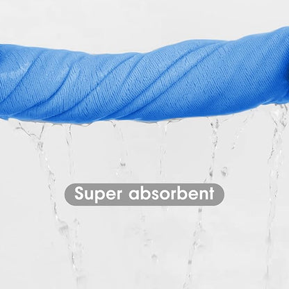 JML Microfiber Towels, Bath Towel Set (6 Pack, 27" x 55") - Extra Large, Soft, Absorbent, Fast Drying Bathroom Towel for Shower, Swimming, Fitness, Sport, Yoga, Peach/Grey/Blue