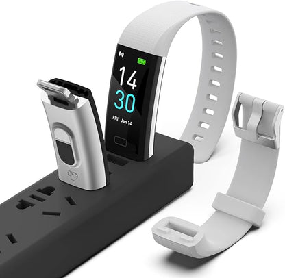 ENGERWALL Fitness Tracker with Step Counter/Calories/Stopwatch, Activity Tracker with Heart Rate Monitor, IP68, Health Tracker with Sleep Tracker, Smartwatch, Pedometer Watch for Women Men Kids