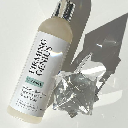 FirmingGenius | Conductive Gel - Collagen Boosting Peptide | Hyaluronic Acid, Hazelnut Oil, Sunflower Oil, Vitamin E | Facial & Body Treatments |12 fl oz