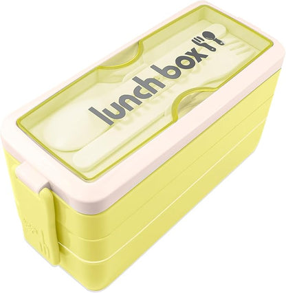 Iteryn Bento Box Lunch Box, 3 Layers Stackable Lunch Containers with Compartments-Leakproof Eco-Friendly Meal Prep Containers