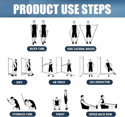 WHATAFIT Resistance Bands, Exercise Bands，Resistance Bands for Working Out, Work Out Bands with Handles for Men and Women Fitness, Strength Training Home Gym Equipment