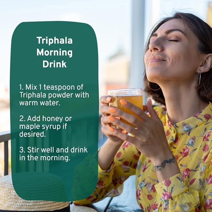 HANDPICK Triphala Powder (397g/14oz) Non GMO, Gluten Free, 100% Raw, Sourced from India, Herbal Formula of Amla, Haritaki, Bibhitaki, Packed in Resealable Zip Lock Pouch