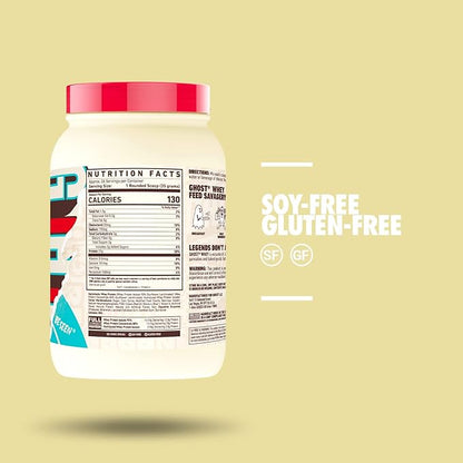 GHOST Whey Protein Powder, Marshmallow Cereal Milk - 2LB, 25G of Protein - Whey Protein Blend - ­Post Workout Fitness & Nutrition Shakes, Smoothies, Baking & Cooking - Soy & Gluten-Free