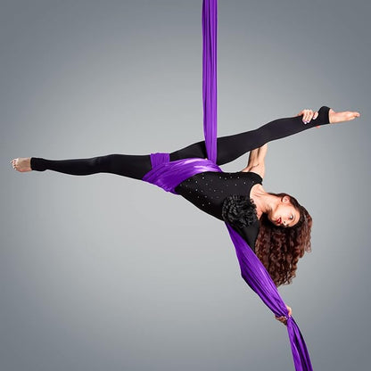 PRIOR FITNESS Aerial Silks Kit Colorful 9/15/20 Yards 40D Nylon Fabric Hammock Set With Hardware & Guide for All Levels Of Aerial Yoga Practice and Acrobatic Flying For Adults Aerial silk