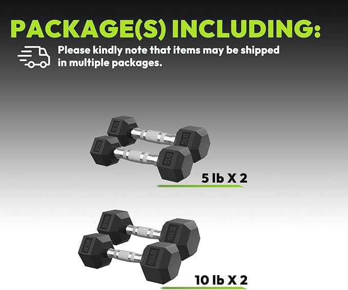 Hex Dumbbell Set, 30-480 lb Set Rubber Encased Exercise & Fitness Dumbbells, Weights Dumbbells Set, Hand Weight for Strength Training