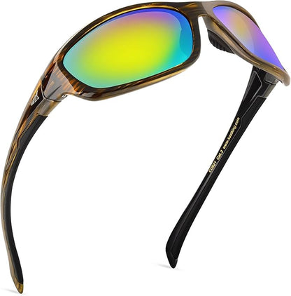 KastKing Hiwassee Polarized Sport Sunglasses for Men and Women, Wrap Sunglasses for Fishing Cycling and Running,UV Protection