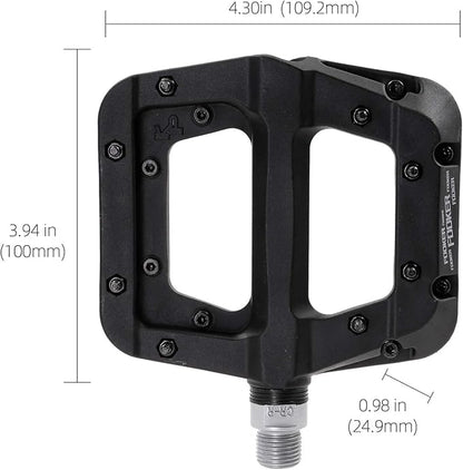FOOKER MTB Pedals Mountain Bike Pedals 3 Bearing Non-Slip Lightweight Nylon Fiber Bicycle Platform Pedals for BMX MTB 9/16"
